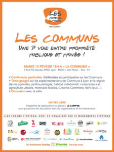 Les Communs, une 3e voie entre propriété publique et privée ! 12/02/19 à 18h - La Commune Lyon 7e